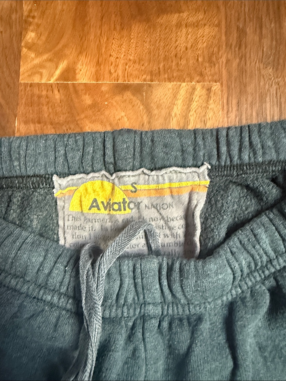 Aviator Nation  Dark Charcoal Sweat Joggers with Tan Side Stripes - Picture 3 of 3